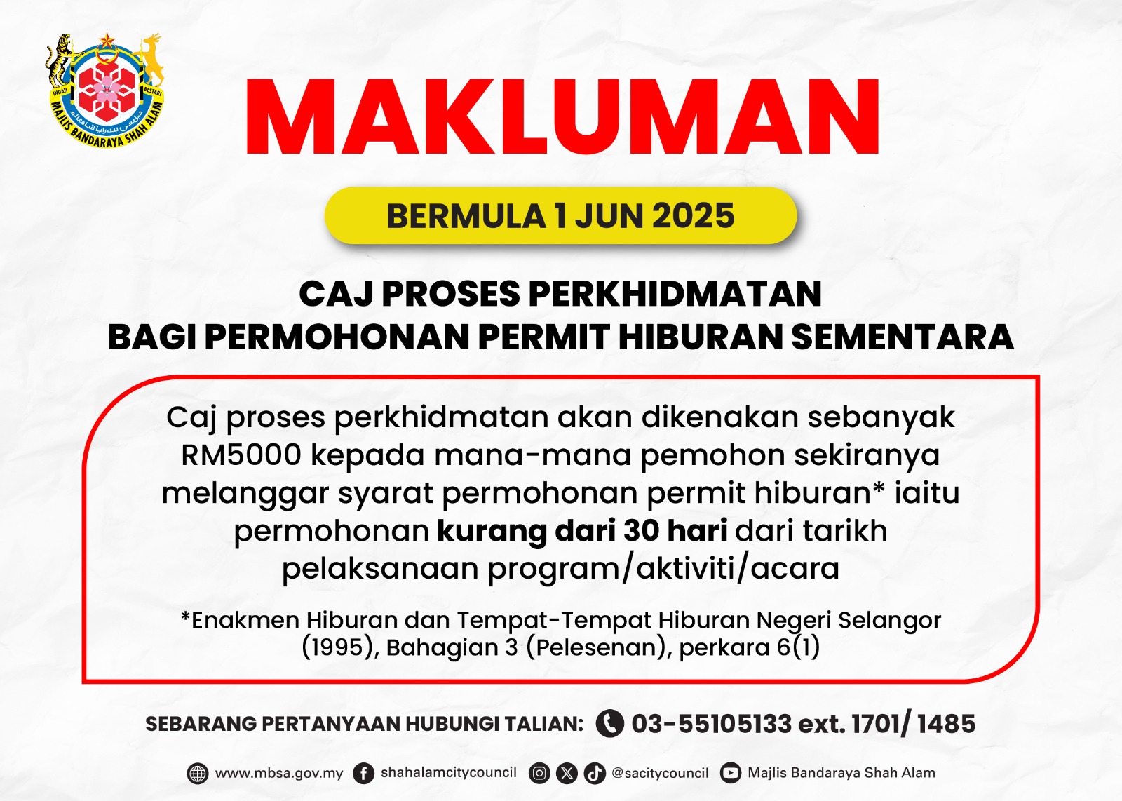 CAJ PERMIT HIBURAN SEMENTARA